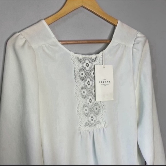 NWT Sezane Ivy Blouse In Ecru - Picture 8 of 14